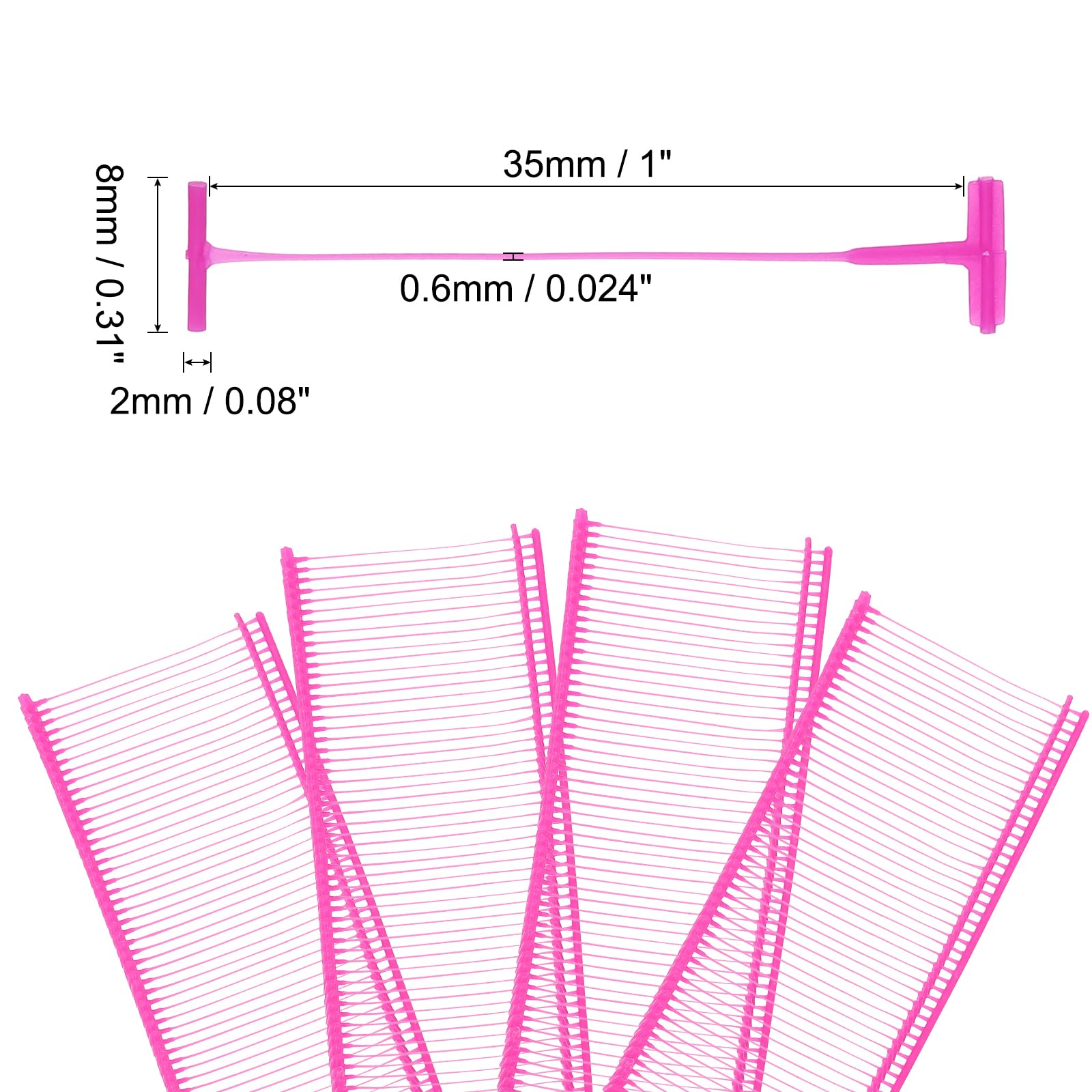 uxcell 3000pcs Standard Tagging Gun Fasteners 35mm Tagging Barbs Pins PP Plastic Tag for Price Tagging Gun, Clothing Tags Gun Attachments for Garment Bag Fabric, Red