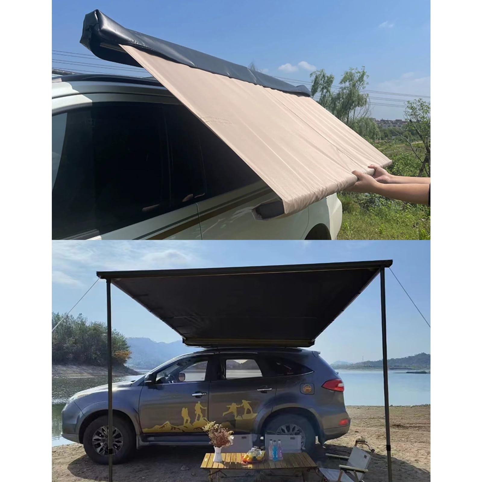 araba yan tente Yclty SUV Çadır Açık Hava Kamp Aracı Güneşlik UV50+, Siyah Alüminyum Çerçeve, Ayarlanabilir Yükseklik (Boyut: 160 x 250 cm) Otomotiv Handschuhgröße:L | 10 Uvex Quatro integrale Large Duffel Bag