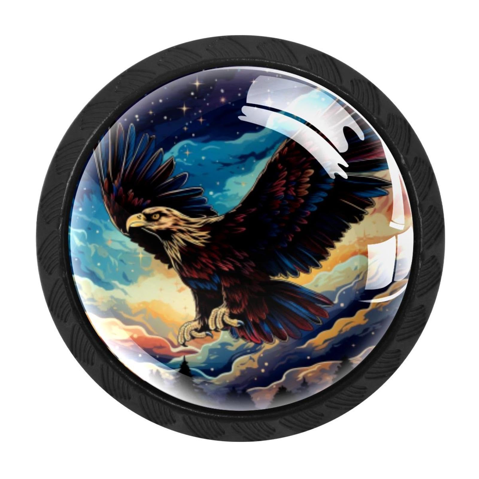 Chenzzzz Multicolored 12 4 Pieces Starry Eagle Kitchen Cabinet Knobs Drawer Knobs Dresser Knobs Black Knobs Drawer Pulls Dresser Drawer Handles Knobs For Dresser Drawers