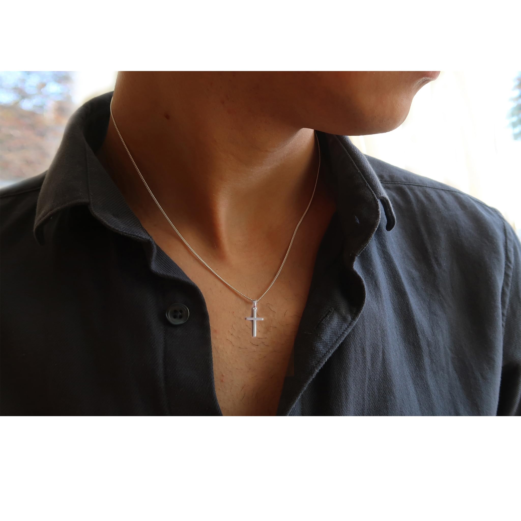 925 Silber Kreuz Kette mit Gravur, Christliches Geschenk | Personalisierte Halskette zur Taufe, Kommunion, Konfirmation, Firmung