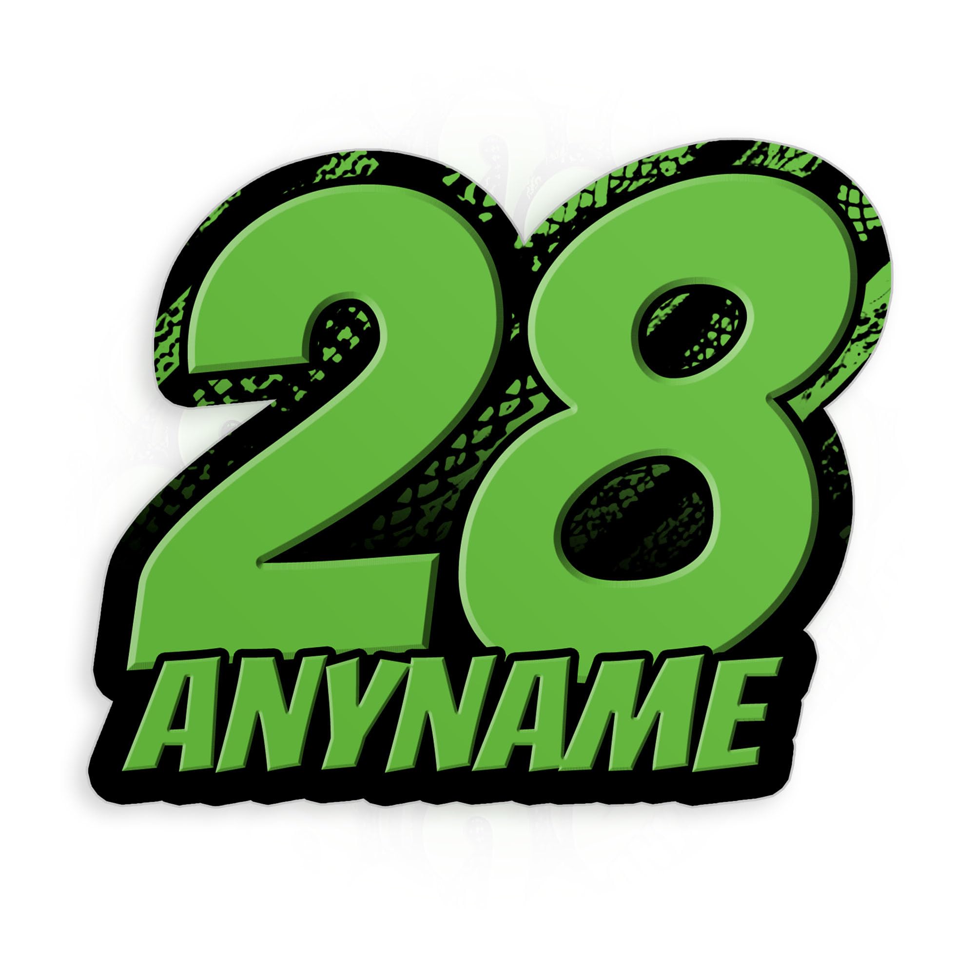 Custom Racing Sticker Personalized Number with Name Plate Decal Number Name Sizes & Colors Waterproof Die-Cut Vinyl Stickers for Water Bottle Laptop