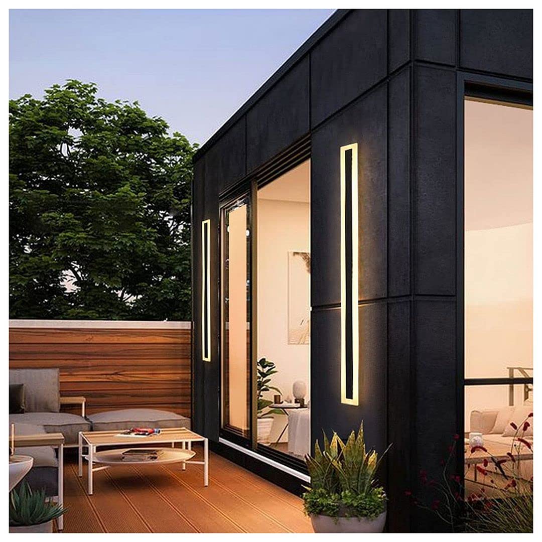 HCZKIUJY Long LED Wall Light – Modern LED Wall Lights Strip for Outdoor Decor – Wall Mount Light Fixture for Wall Decor – IP65 Waterproof Modern Lamp Outdoor Sconce (Dimmable-67 inch)