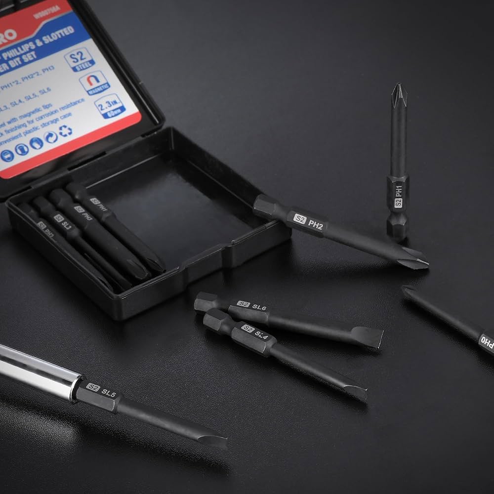 【CPC-L24】Biro WORKPRO 10pcs Slotted Phillips Screwdriver Bit Set, CNC