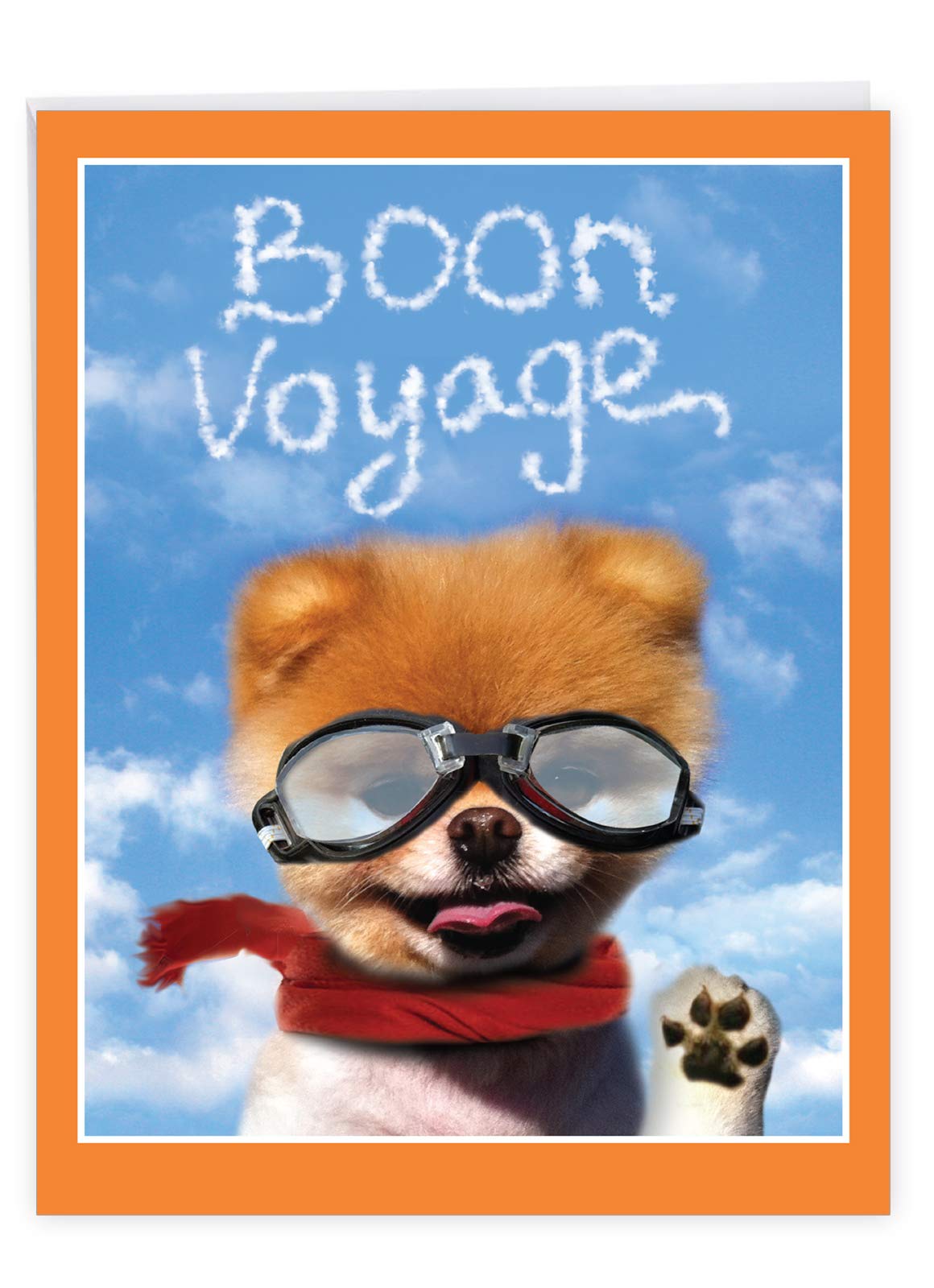 NobleWorksBoon Voyage - Jumbo Dog Bon Voyage Card from All of Us - Vacation, Trip Greeting with Envelope (Big 8.5 x 11 Inch) J6873BVG-US