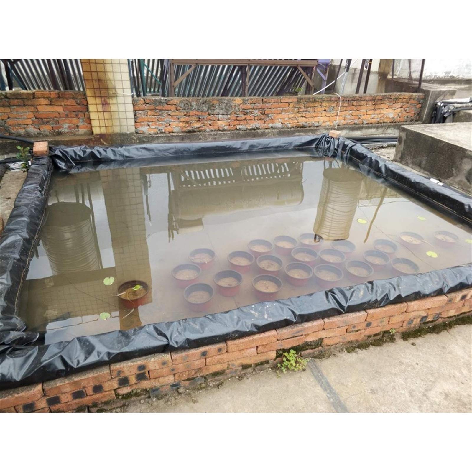 LSXIAO Flessibile Fodera per Laghetto, Stagno Copertina Stoffa 0,3mm Spessore Telone Impermeabile Resistenza allo Strappo per Giardini Acquatici, Fontana, Giardino Dietro La Casa Piscina