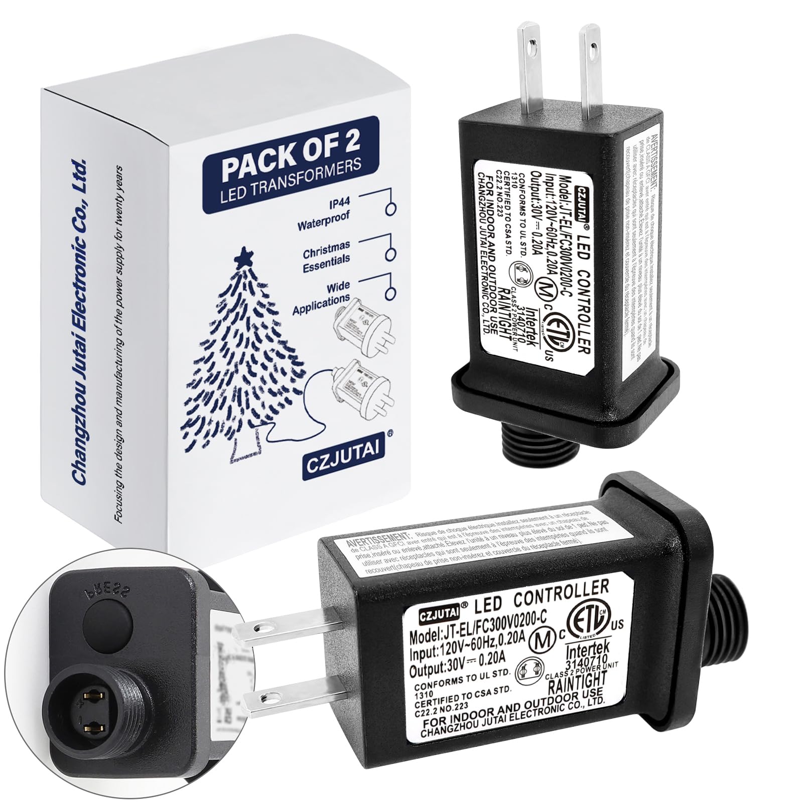 2 Pcs of CZJUTAI JT-EL/FC300V0200 Premium 30V 0.2A 6W 8 Modes LED