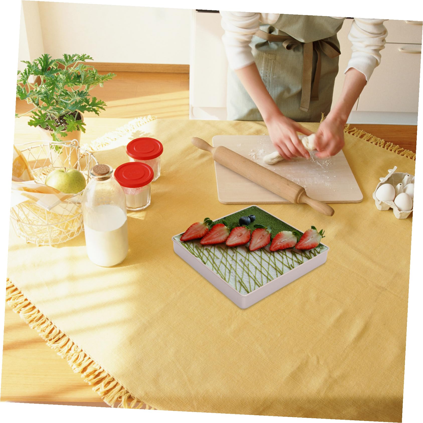 Gadpiparty Teglia Quadrata per Torta in Acciaio al Carbonio Oro Antiaderente Rilascio Facile per Cucina e Matrimonio Versatile per Dolci e Cheesecake