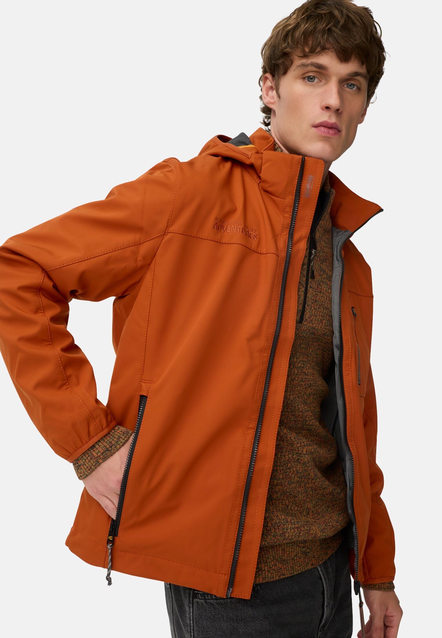 camel active Herren Softshelljacke mit Abnehmbarer Kapuze