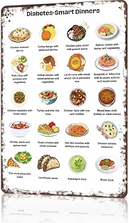 Diabetic Food List Type Metal Sign Nutrition Reference For Diabetes Diet Management Tin Signs Pamphlet Healthy Grocery Low Carb Foods List Poster For Kitchen Or Dining Room Wall Decor 8x12 Inch