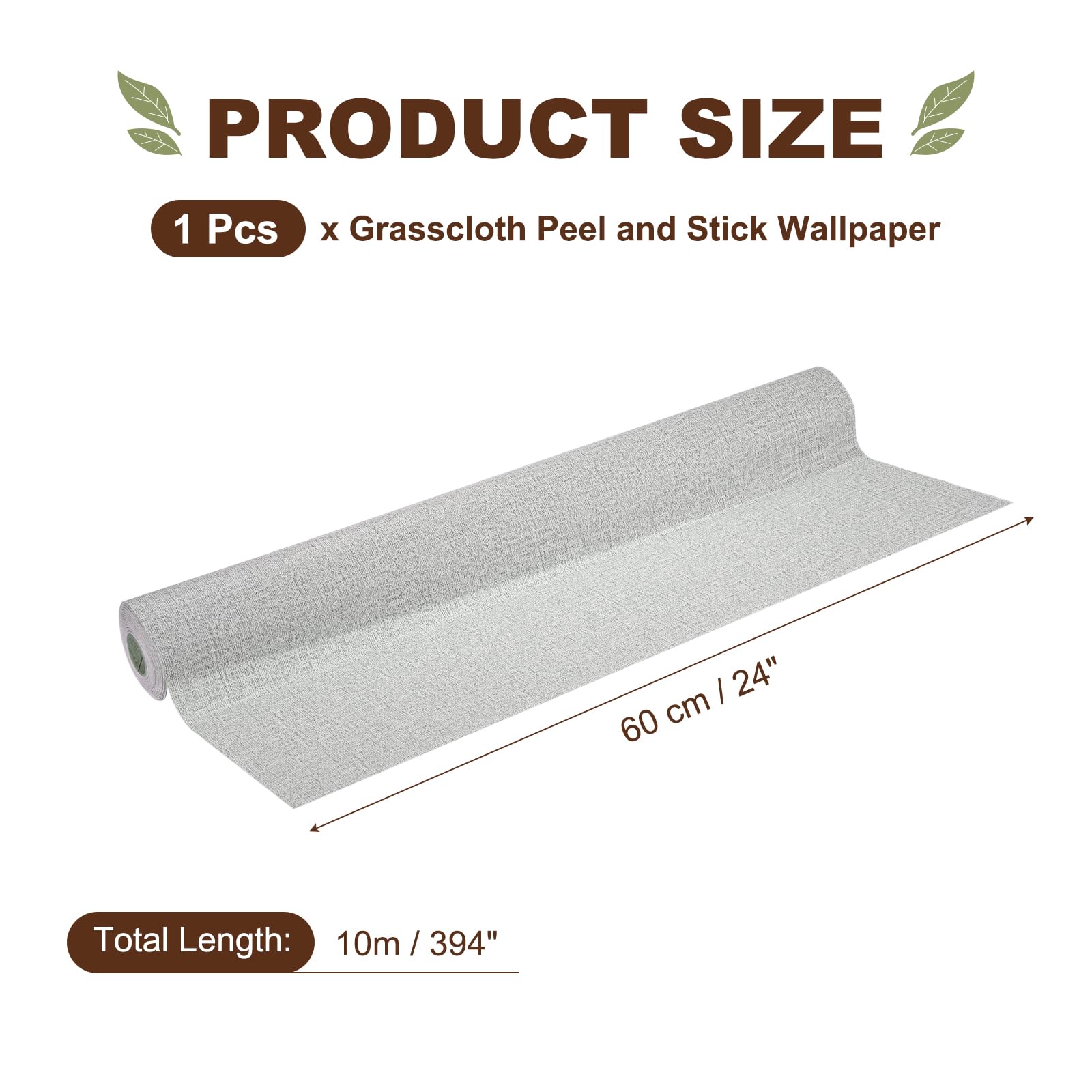 QUARKZMAN Papel Pintado Texturizado De Lino 60cm X 10m/24 X 394 Gris Claro