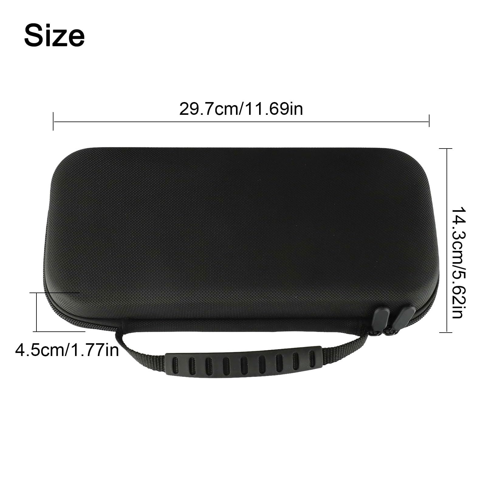 EVA Custodia da trasporto per Nintendo Switch 2, 30 x 15 x 7 cm, custodia rigida protettiva portatile con console di archiviazione, 12 cartucce di gioco e accessori, nero