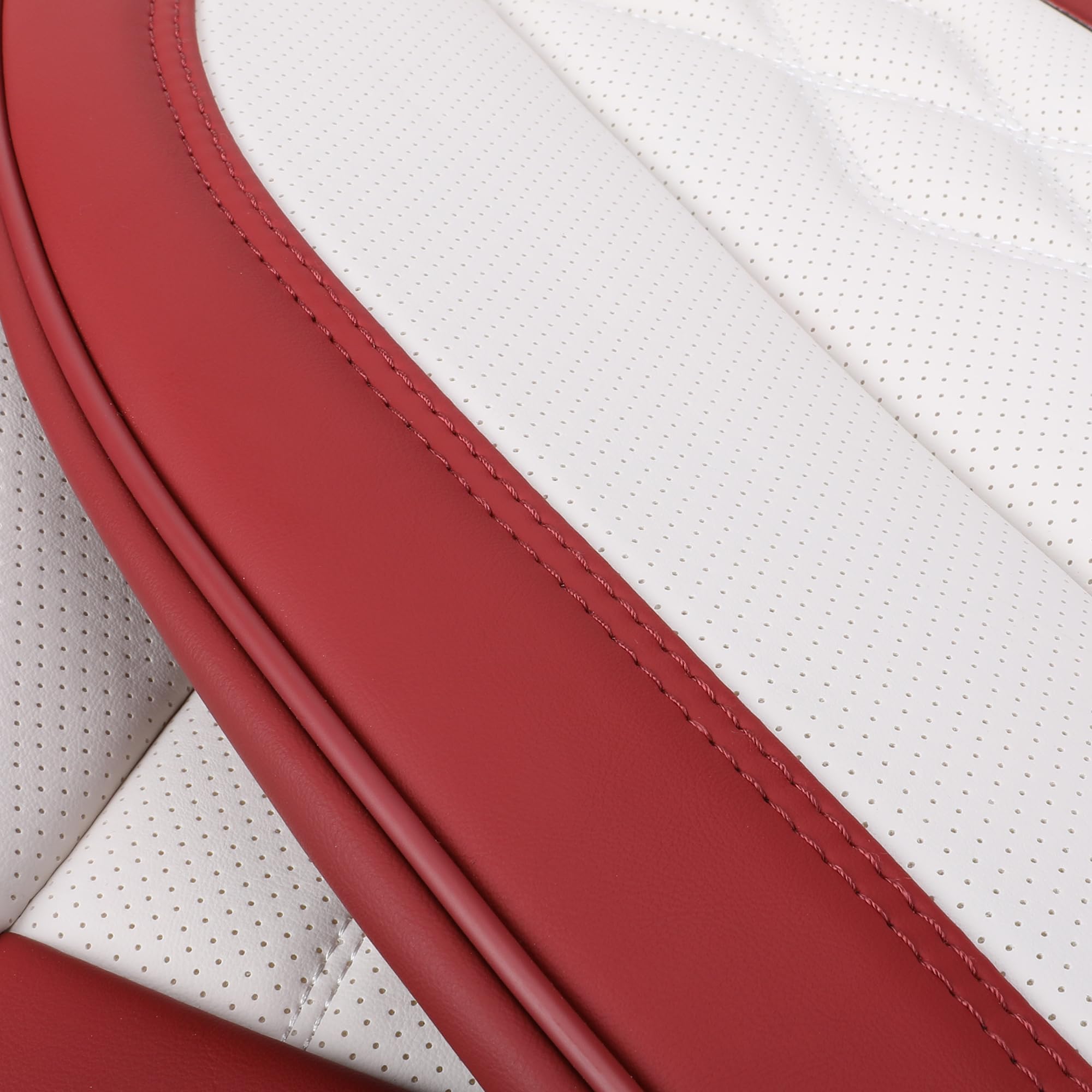 Begonydeer Leather Car Seat Cover(H-White&Wine Red) : Amazon.sg