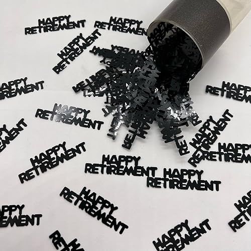Confeti Word Happy Retirement Negro - 4 bolsas de media onza (2 oz) #7885 Q02