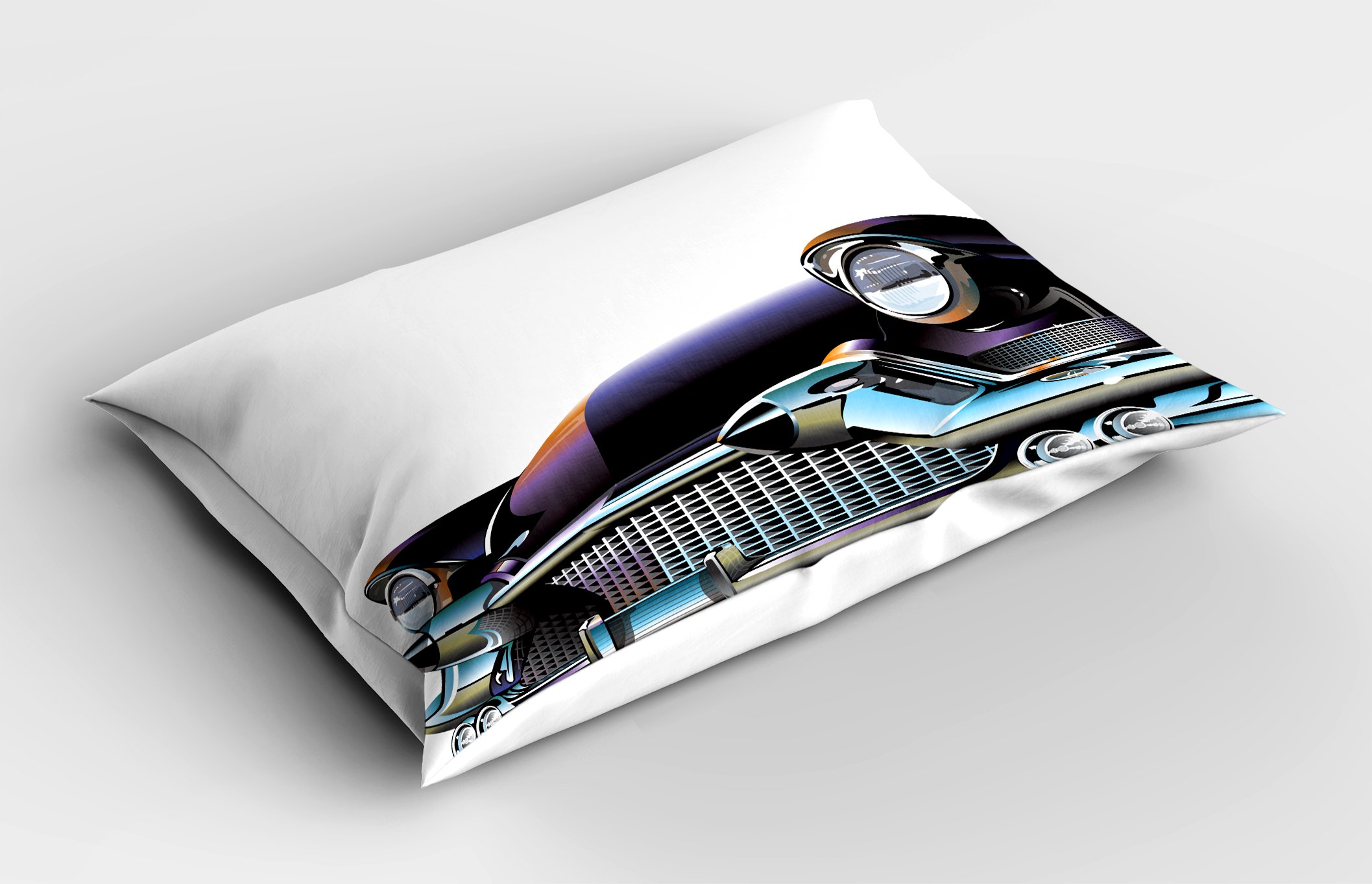 Ambesonne Cars Pillow Sham, Old Fashioned Automobile Old Timer Antique American Collector's Vehicle, Decorative Standard Queen Size Printed Pillowcase, 30