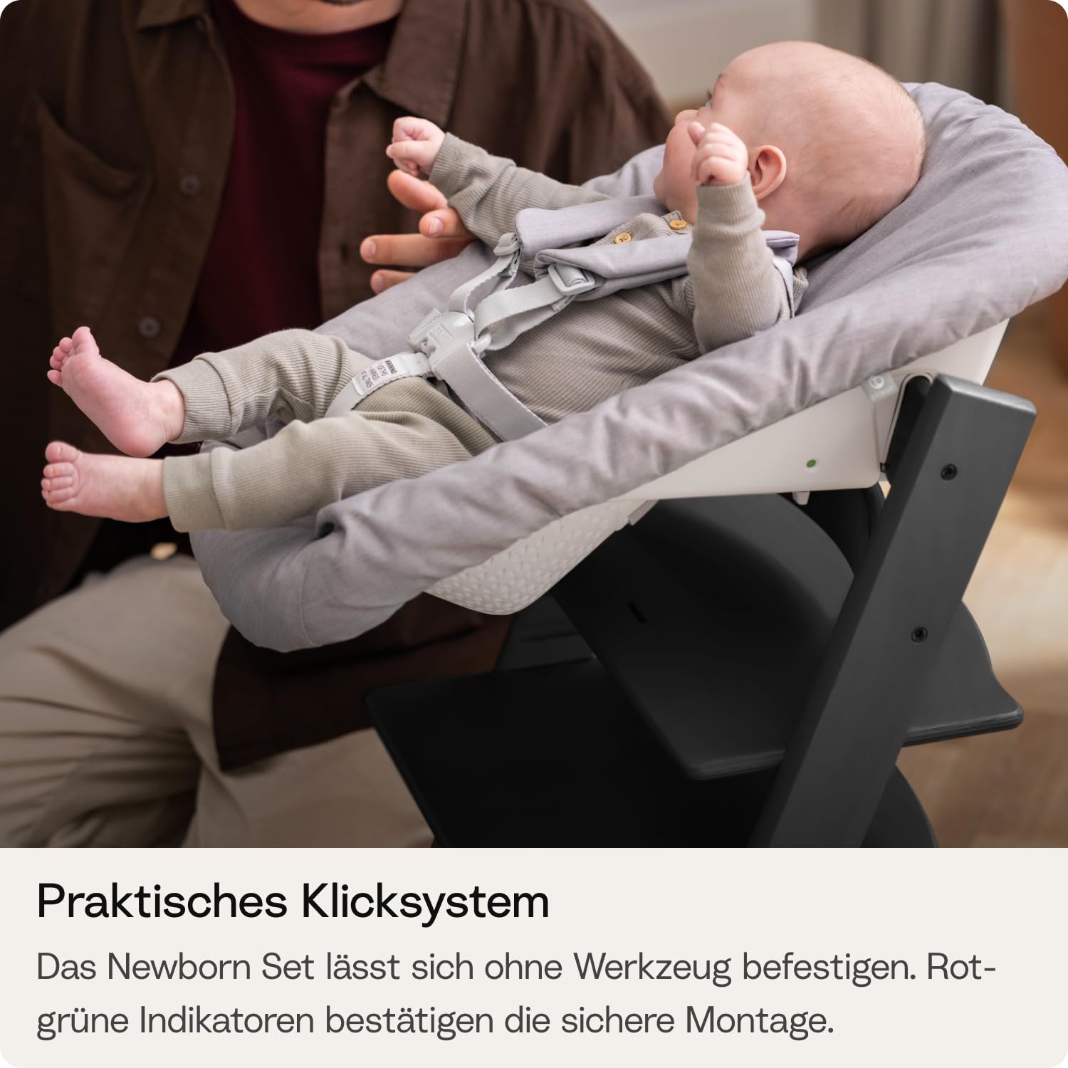 Stokke Tripp Trapp Hochstuhl, Glacier Green (inklusive Stuhl & Baby Set2) mit Newborn Set - Sicheres, verstellbares, ergonomisches Design