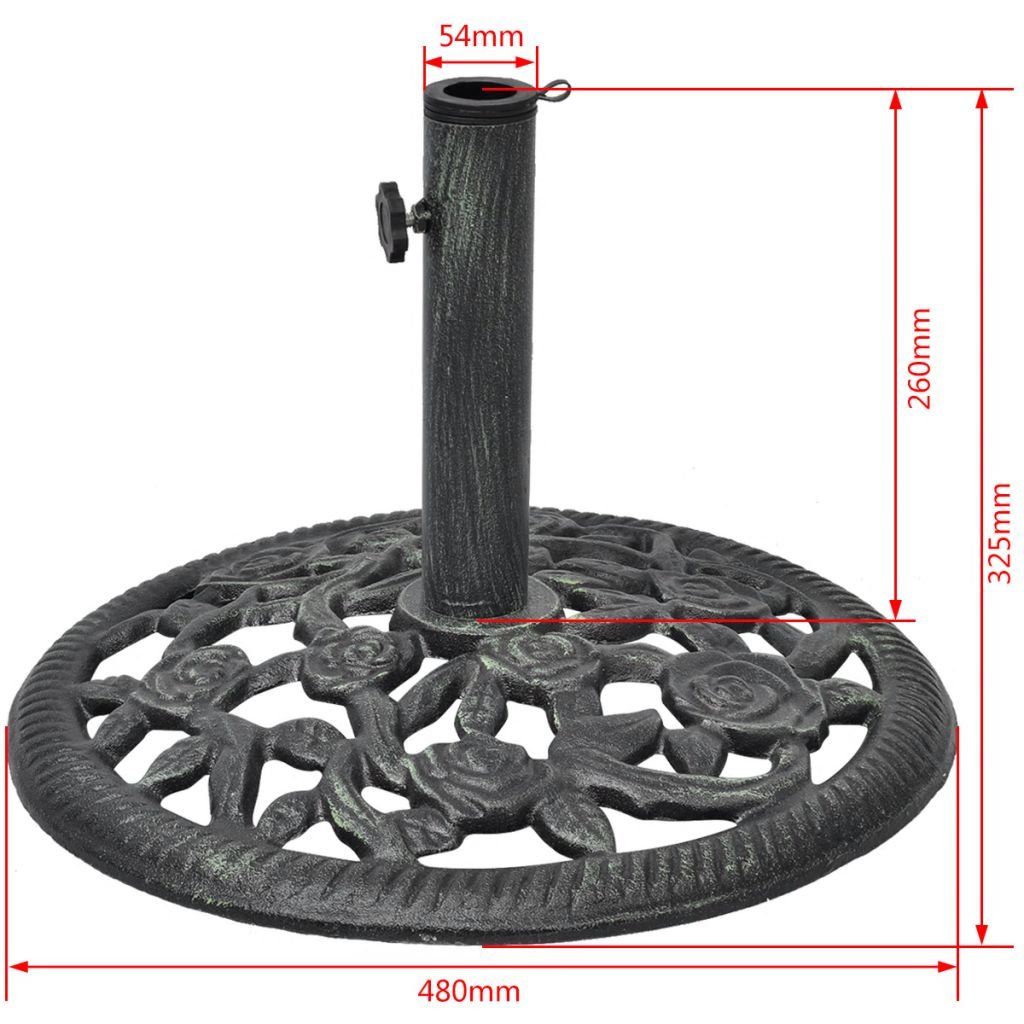 Socle de Parasol en Fonte 12 kg 48 cm,Pied De Parasol,Pied De Parasol Lourd,Pied De Parasol sur roulettes