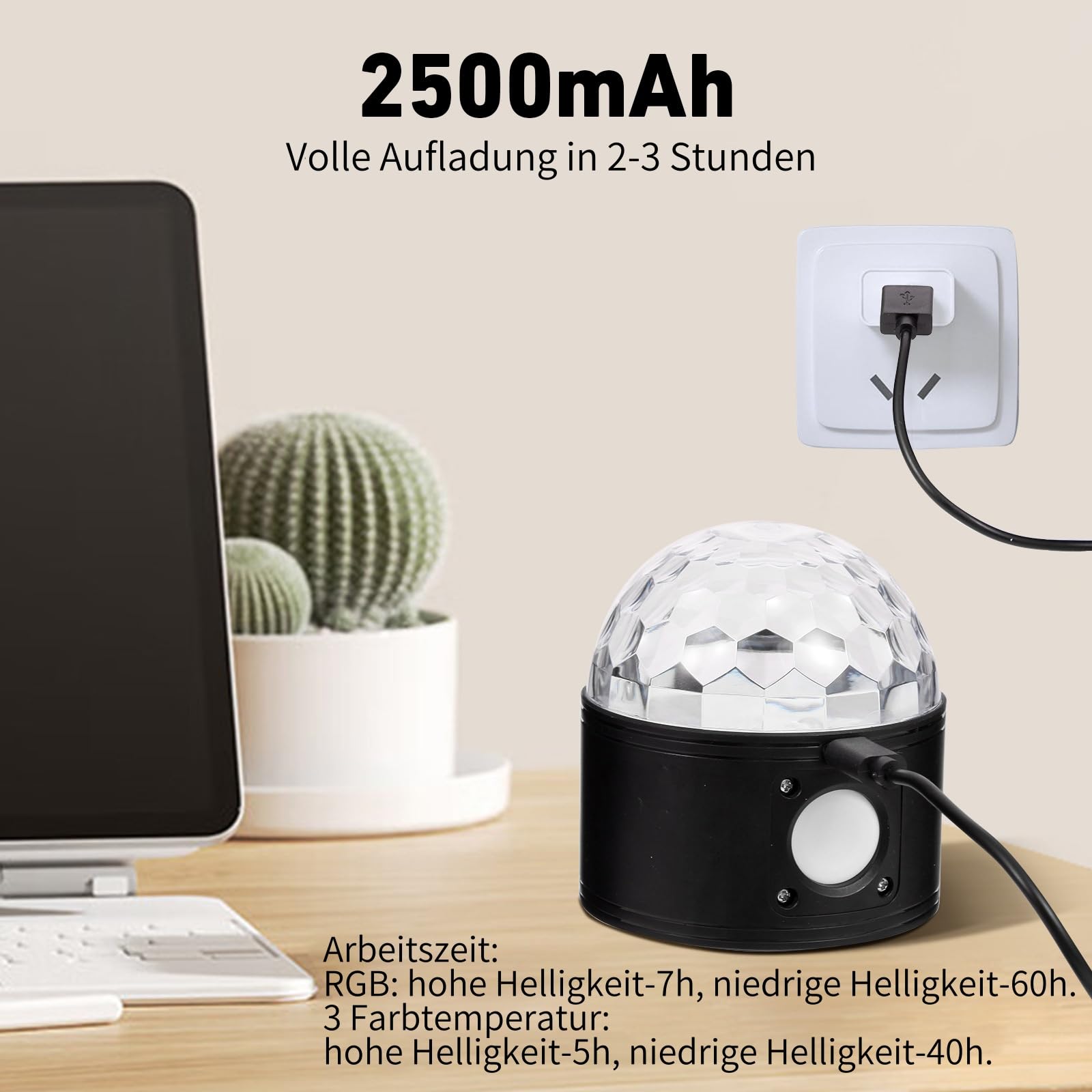SMY LED Wandleuchte Mit Akku - Dimmbarer Spot Mit Fernbedienung