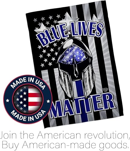 Miniatura 5 de Blue Lives Matter - Juego de bandera de jardín, colgador de pared, policía de policía policial, policía policial, línea de apoyo para decoración de