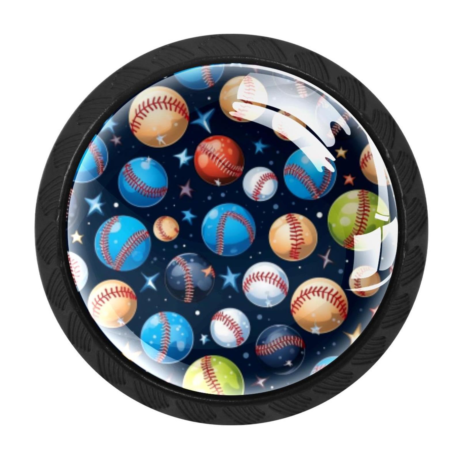 Chenzzzz Multicolored 05 4 Pieces Dresser Knobs Baseball Drawer Knobs Cabinet Knobs Pull Handles For Home Kitchen Office