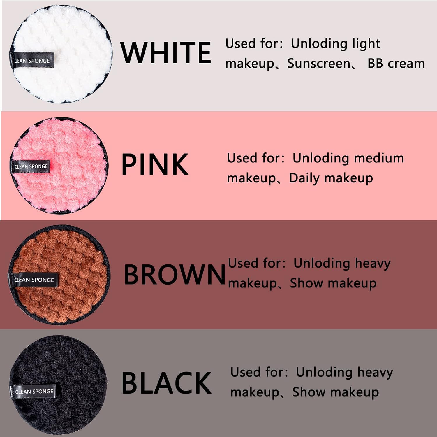 Reusable Soft Makeup Remover Pads for All Skin - 4 pack Microfiber Face Rounds Wipes Heavy Mascara Eye Shadow Facial Cleansing Puffs Foundation, Washable Removal Cloth, Chemical Free - Image 6