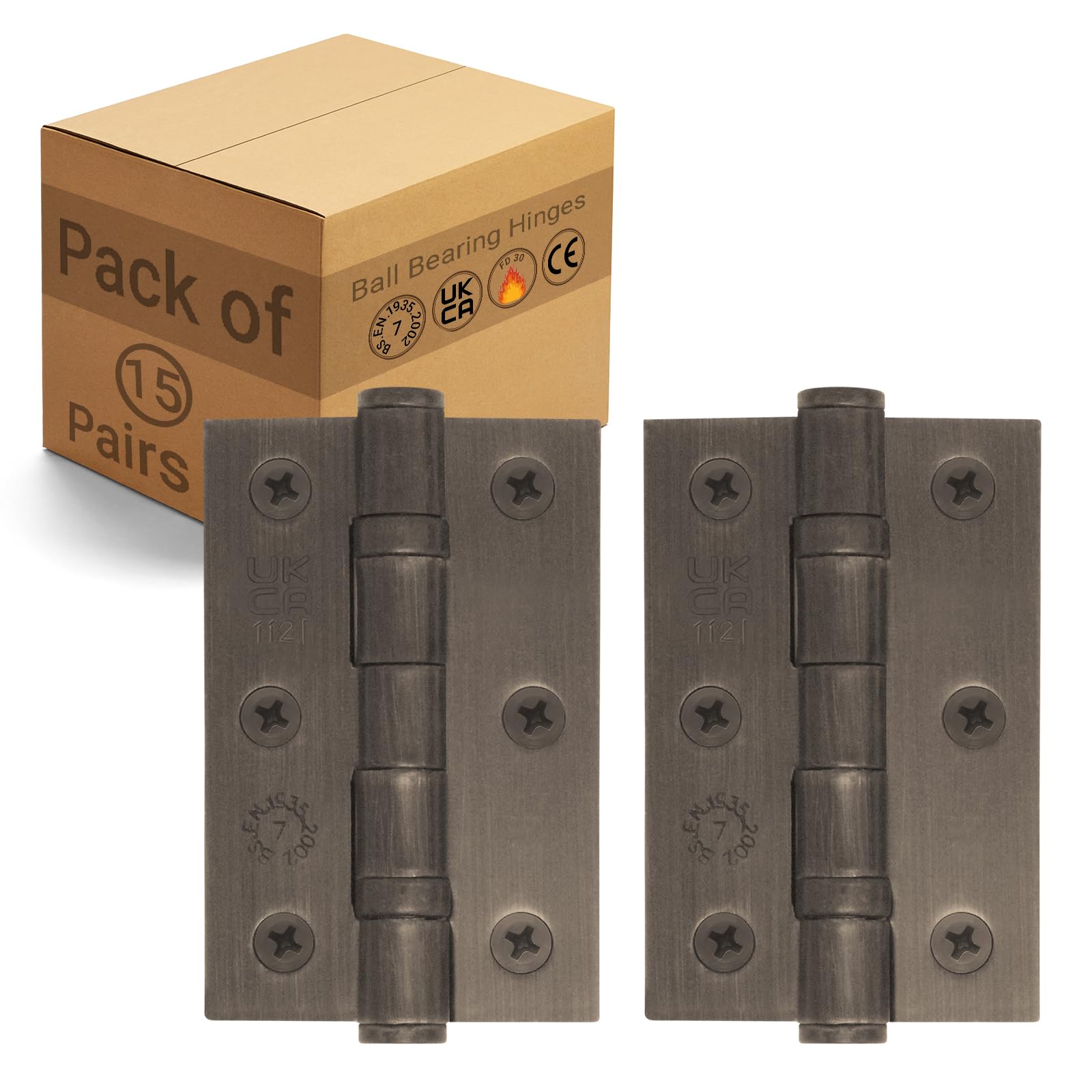 Eai Bronze Door Hinges | 3 Inch / 76Mm Dark Internal Fire Door Hinges | 15 Pairs