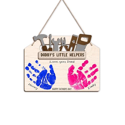 DIY Daddy's Little Helpers Tool Box Craft Plaque Baby Handprint