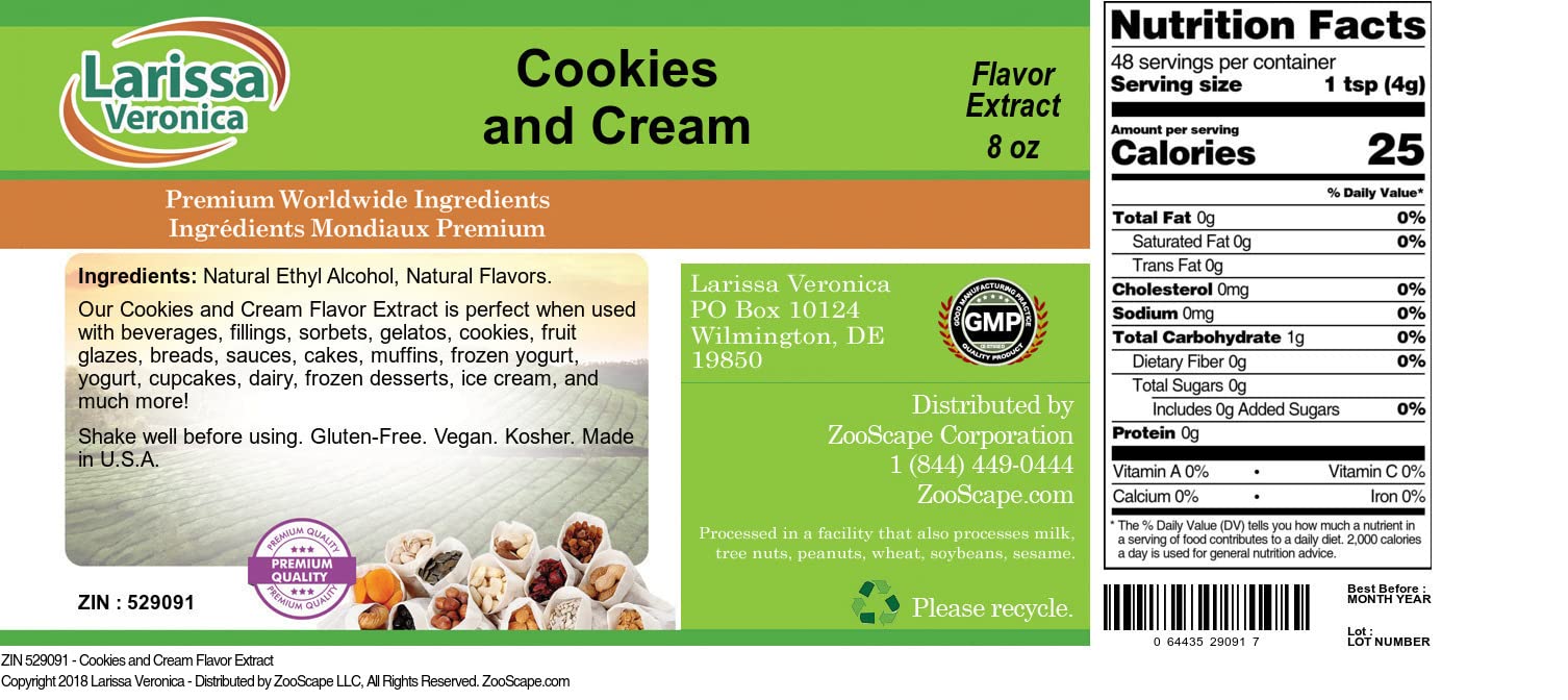 Cookies and Cream Flavor Extract 8 oz ZIN 529091 - 3 Pack — view 2