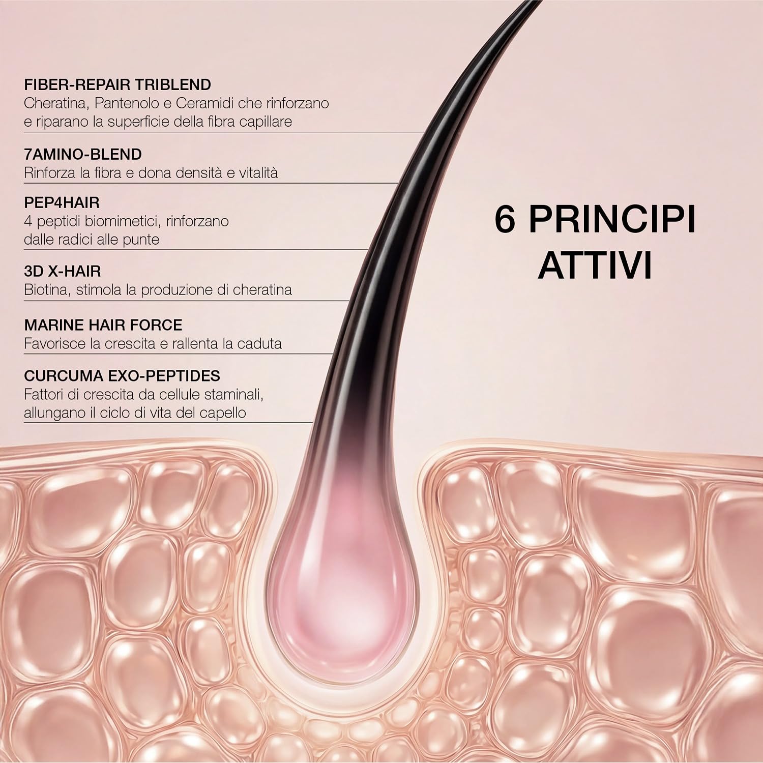 Diego dalla Palma ESTREMIRIMEDI Siero 6, Trattamento Fortificante Scalpo e Capelli, Stimolante del Microcircolo, Rinforzante della Fibra Capillare, 50ml