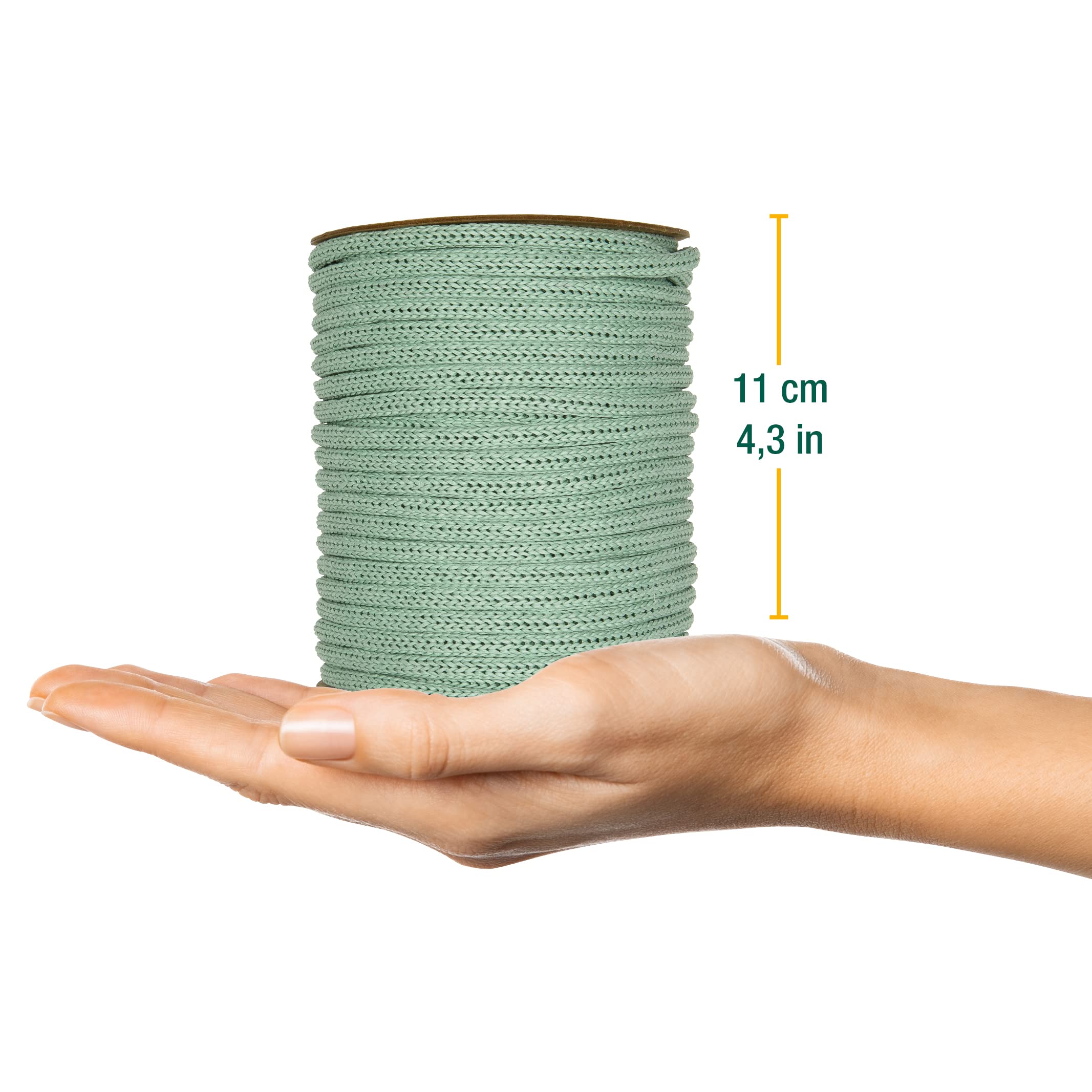 Halbach Seidenbänder Premium Papier Strickschlauch | Breite: 4mm Länge: 30m | Schlauchgarn befüllbar und reißfest, Papiergarn für Namensschilder Kinderzimmer oder zum basteln, Farbe: mint