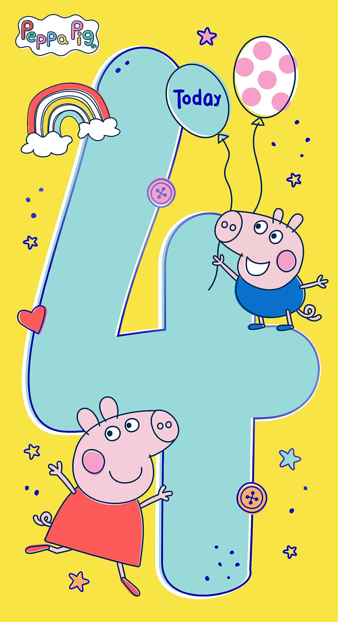 Biglietto Di Compleanno Ufficiale Peppa Pig 'Ahoy There Grandson' Con Elemento Interattivo, 228x152 Mm