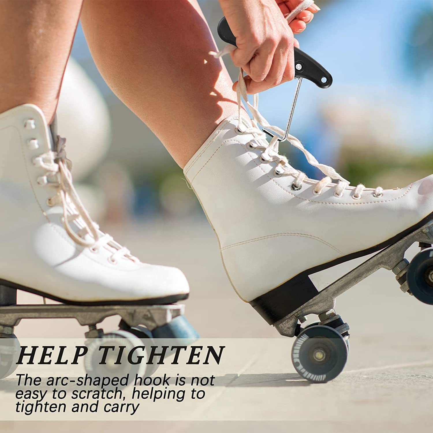 LACETS POUR PATINS A GLACE noir, mouchetés blanc