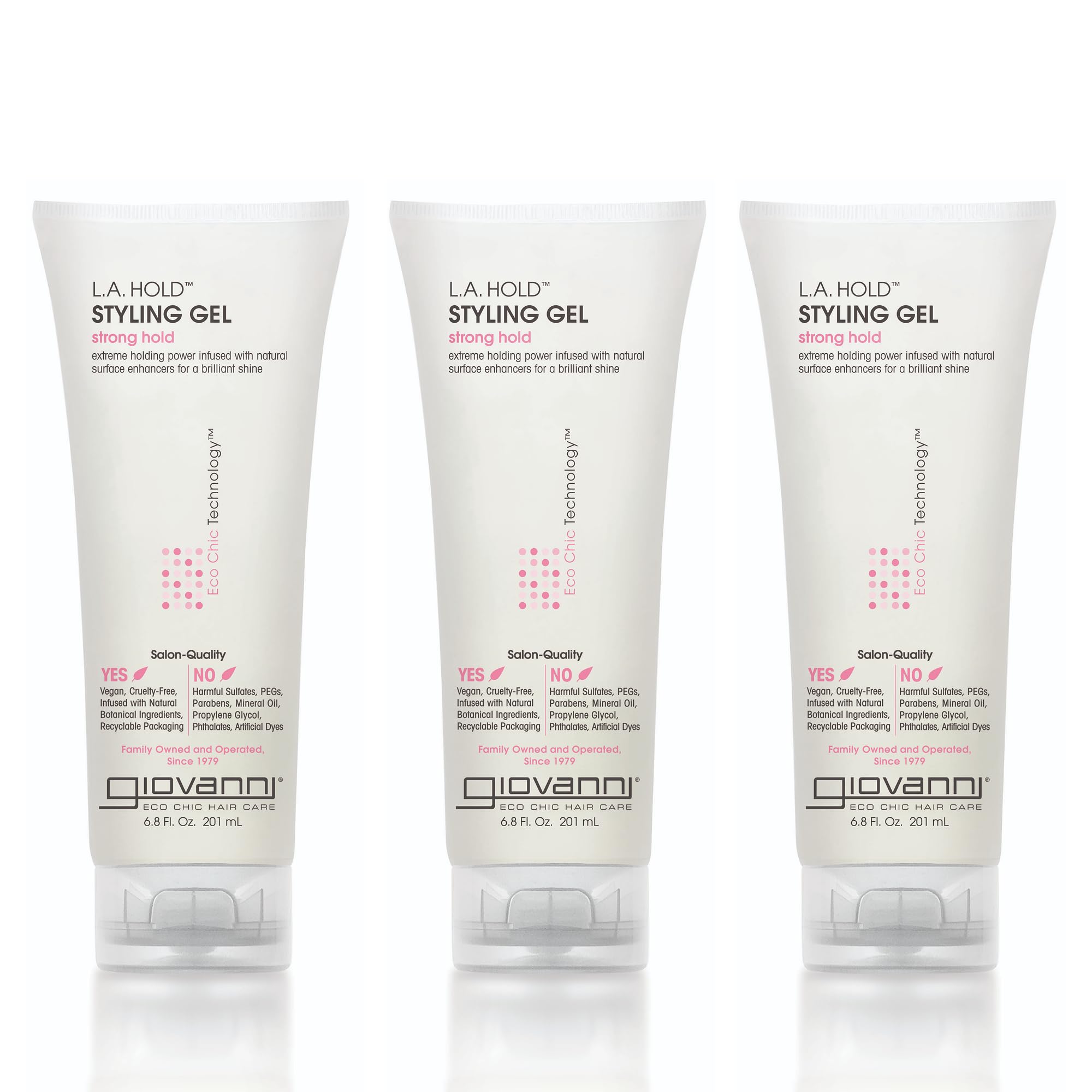 La Hold Styling Gel - Hair Gel For Men & Women, Strong Hold Hair Gel In Bulk For Curly, Straight & Wavy Hair, Control Super Hold Slick Gel - 6.8 Fl Oz (Pack Of 3)