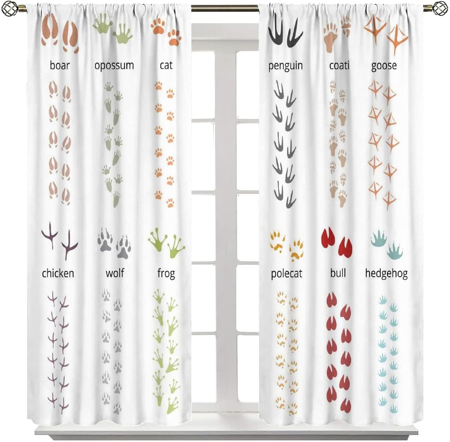Exсluѕіvе Dіѕсоunt 90% Prісе Footprints Curtains for Kids Room,Animal FootprintsTrack Closet Curtain Curtain Hanging Vertically 85x85inch(214x214cm)