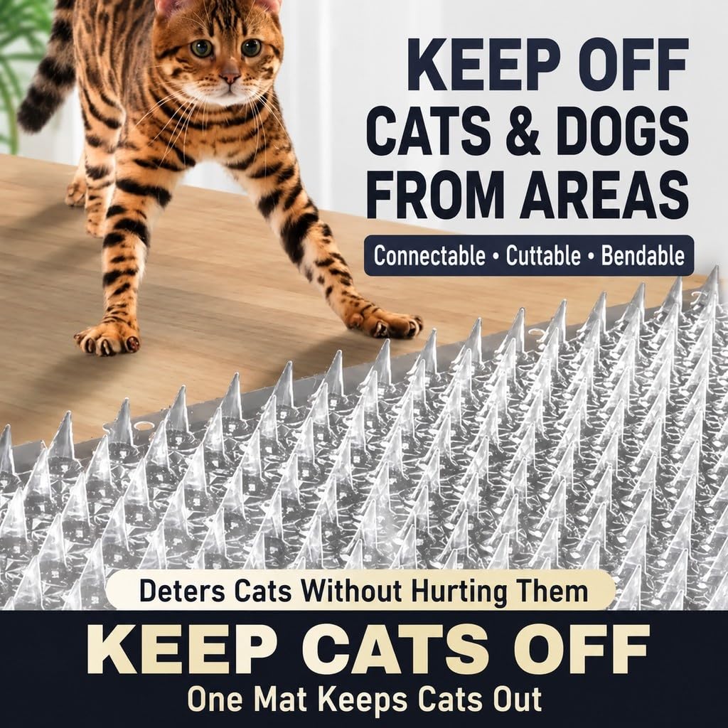 Tapis Dissuasif pour Chats et Chiens - Piquets Souples Plastique