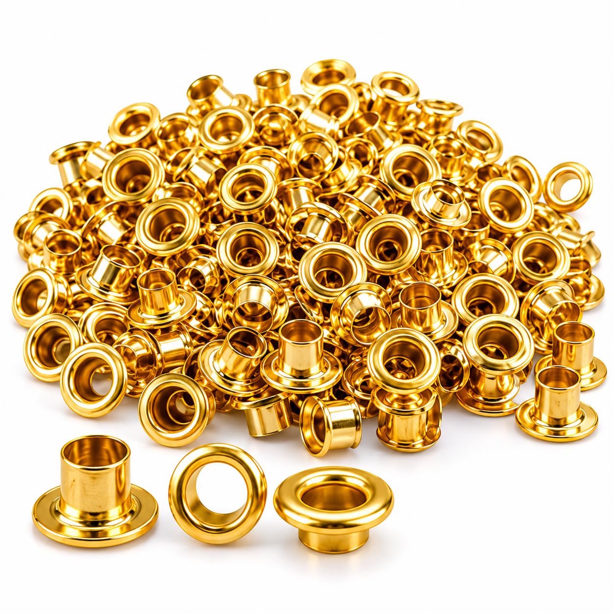 Zenith Copper Metal Eyelet Grommet Hole Rivets - Golden Round Eyelets (250 Pieces) Enhance Crafts, Costume Designing/Decorating and Accessories with Professional Finish-image-37