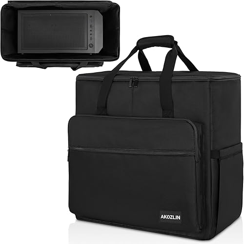 Miniatura 3 de AKOZLIN Torre de computadora de escritorio para videojuegos estuche de transporte para computadora bolsa de almacenamiento de viaje para funda de