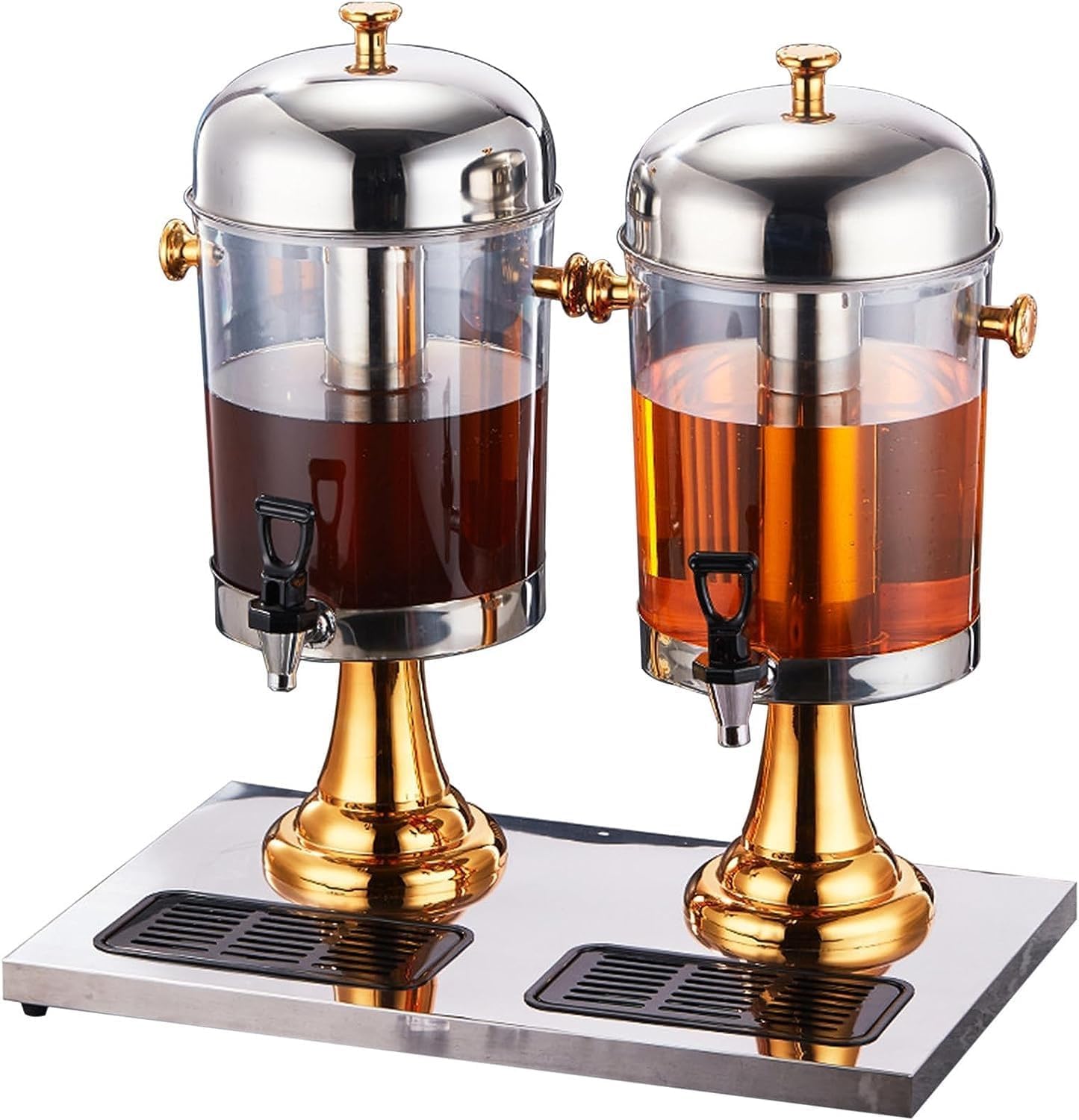 JYBNBBE Stainless Steel Beverage Dispenser with Tap, Large Capacity Drink Dispenser, Juice Dispenser Serving Sealed, for Breakfast Buffet Hotels (Gold 16L)