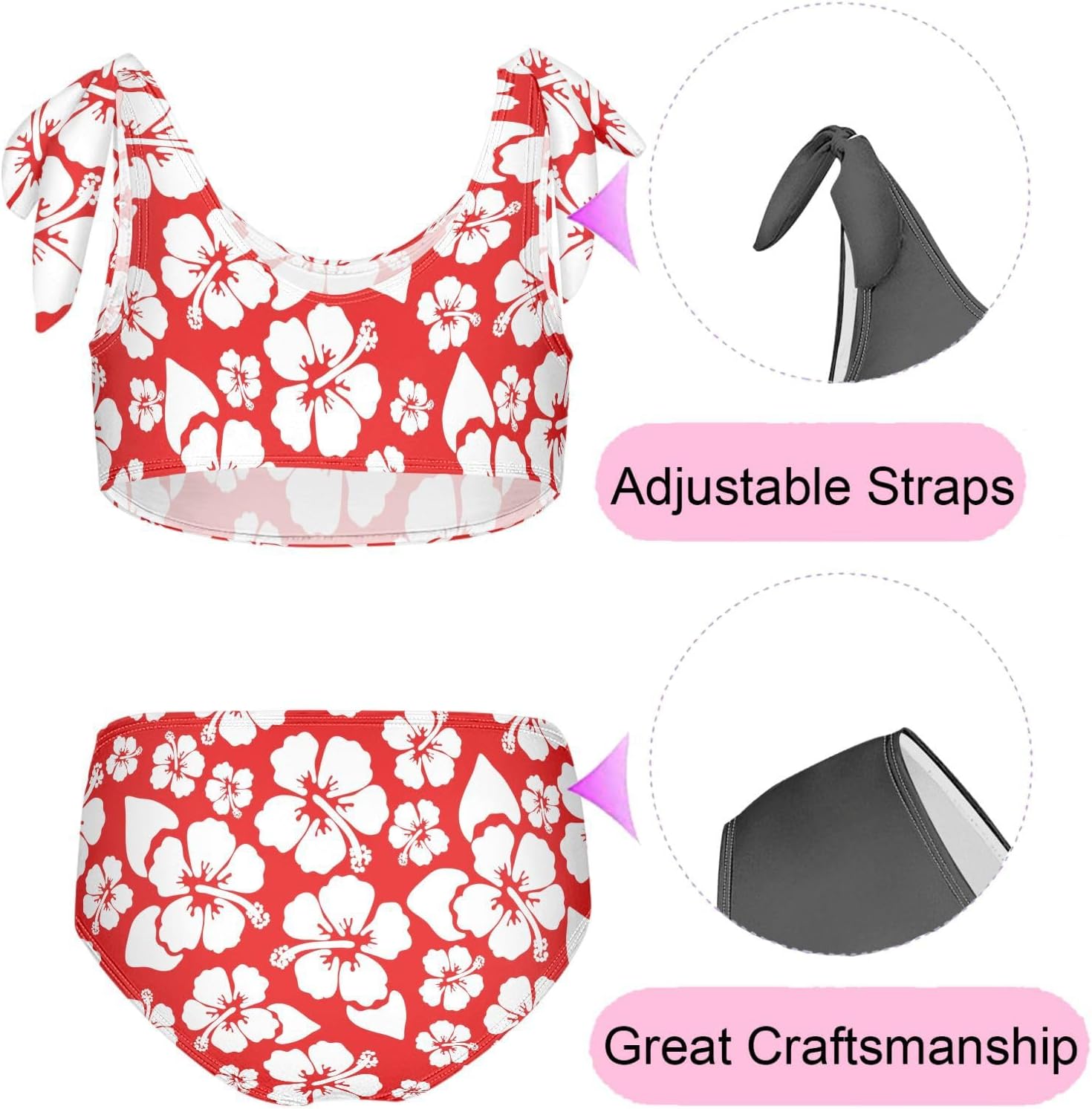 CaTaKu 女の子用水着 ツーピース 幼児水着 キッズ水着 女の子用ビキニセット 3-12T