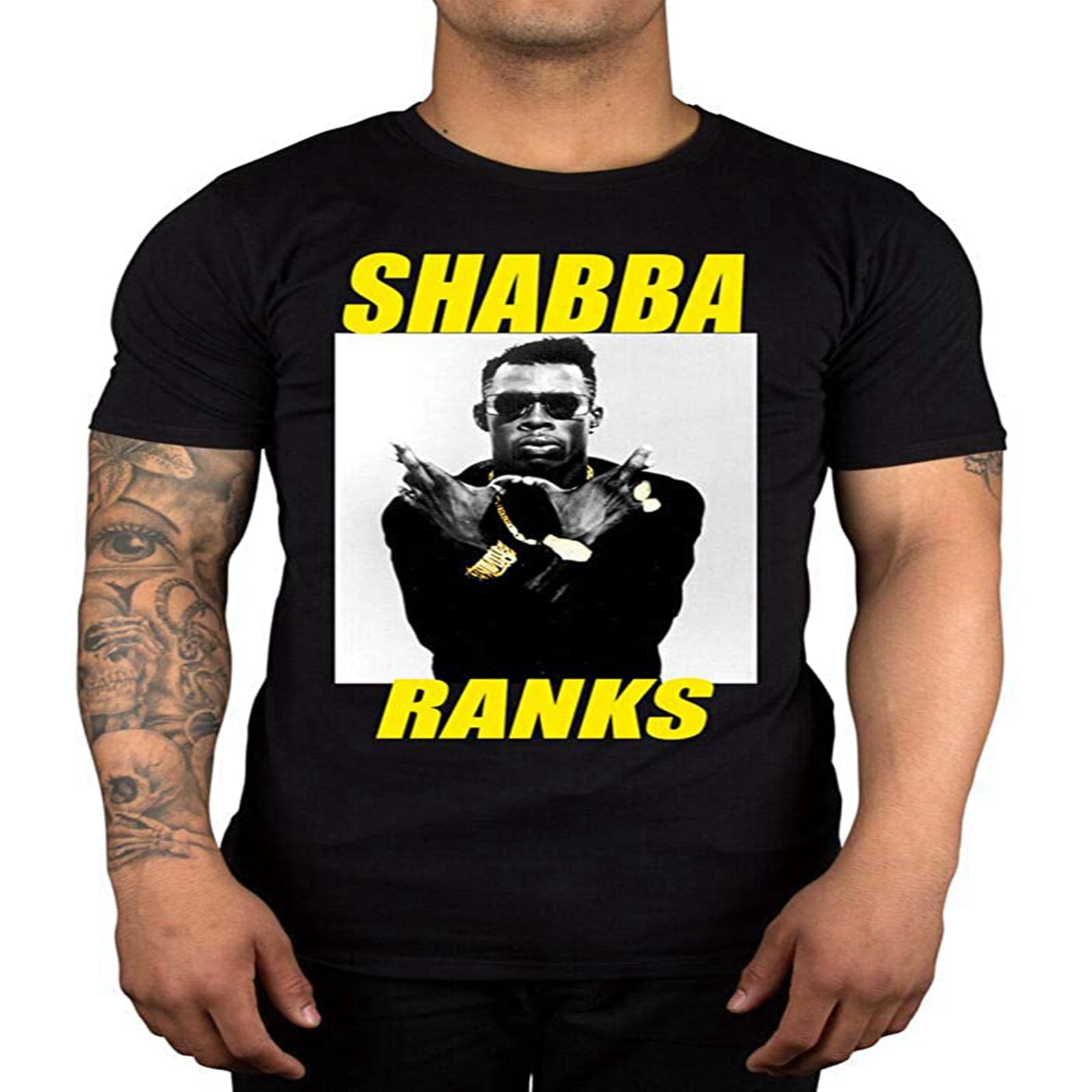 Shabba Ranks Graphic T Shirt Music Dancehall Jamaican Rap Dope Clothing Artist Black M