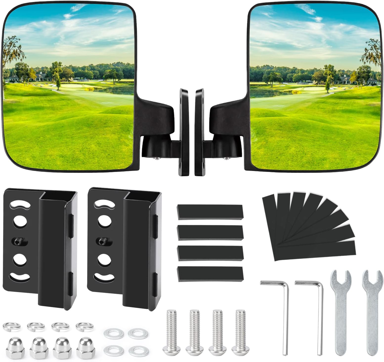 BETOOLL Golf Cart Mirror No Drilling Folding Golf Cart