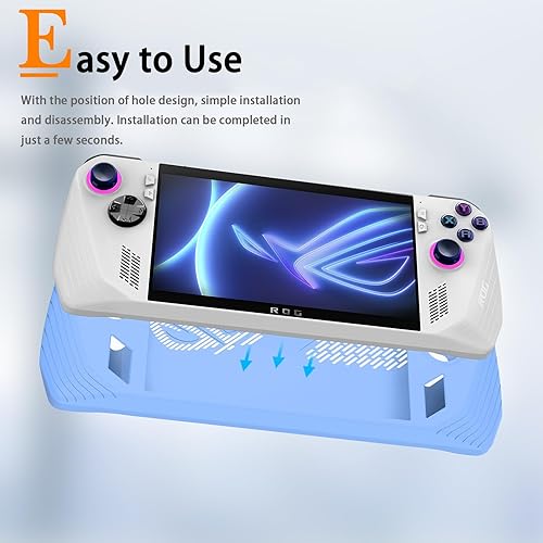 Miniatura 4 de Miimall Funda compatible con ROG Ally, funda de silicona Asus Ally, antihuellas, absorción de golpes, antiarañazos, de silicona suave, funda