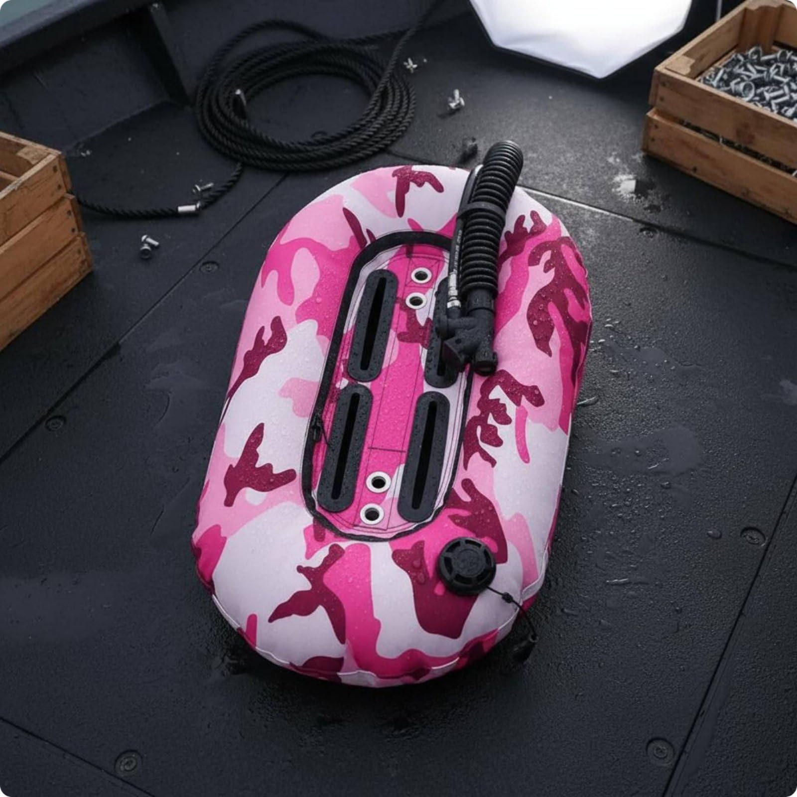 rockible Aile de Flottaison Plongée Gilet Stabilisateur Vessie Arrière Harnais Structure à Fentes Carrées et Points de Sangle Contrôle Stable Prolongée avec