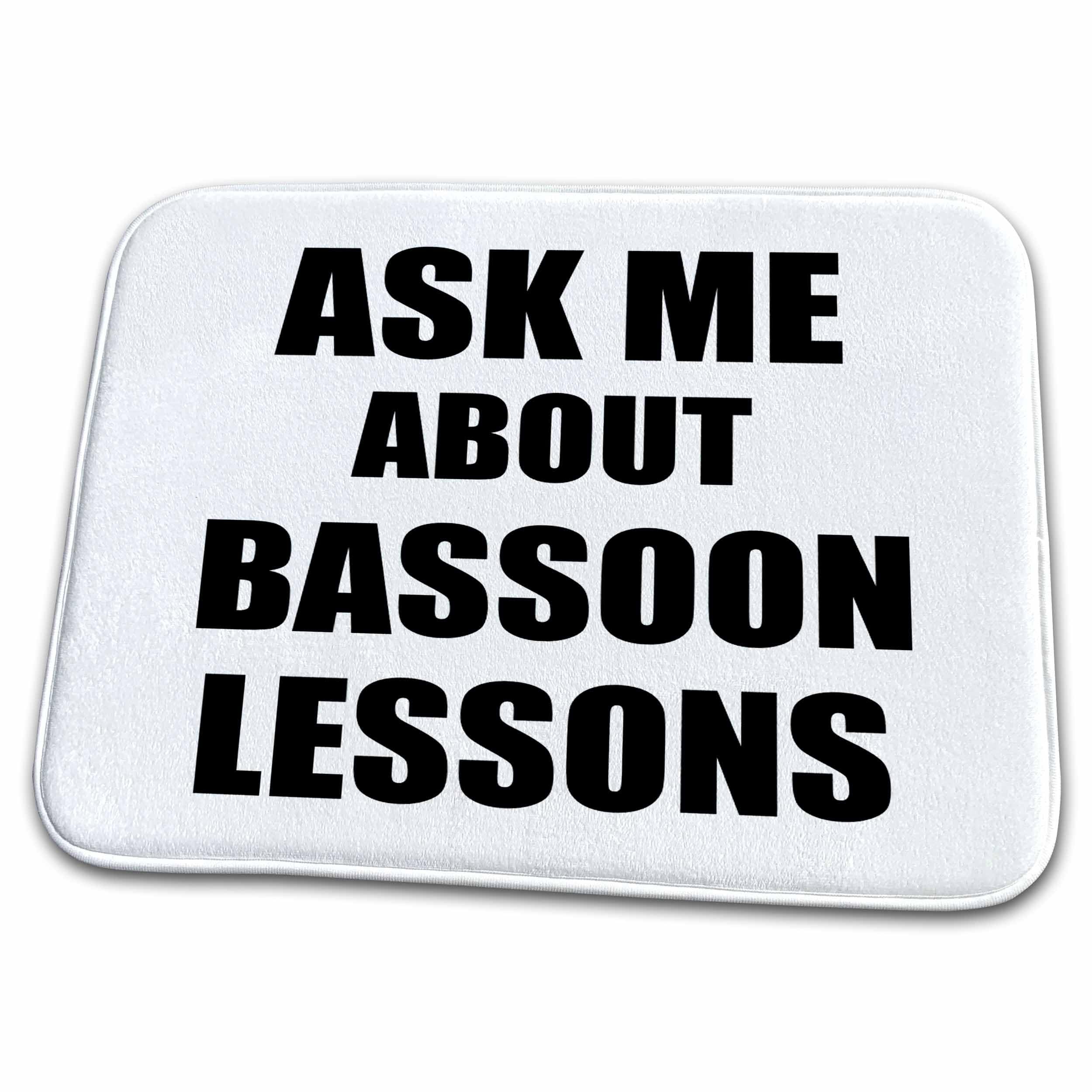 3dRose Bathroom Bath Rug Mat - Ask me About Bassoon Lessons self-Promotion Promotional Advert Advertising Music Teacher Marketing Typography