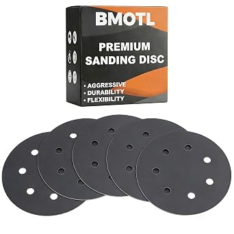 50Pcs 5 Inch Wet Dry Sanding Discs Hook & Loop 8 Holes Sandpaper, 320 400 600 800 1000 Assorted Grit, Silicon Carbide Sand Paper for Random Orbital Sander Mteal/Wood/Automotive Polishing