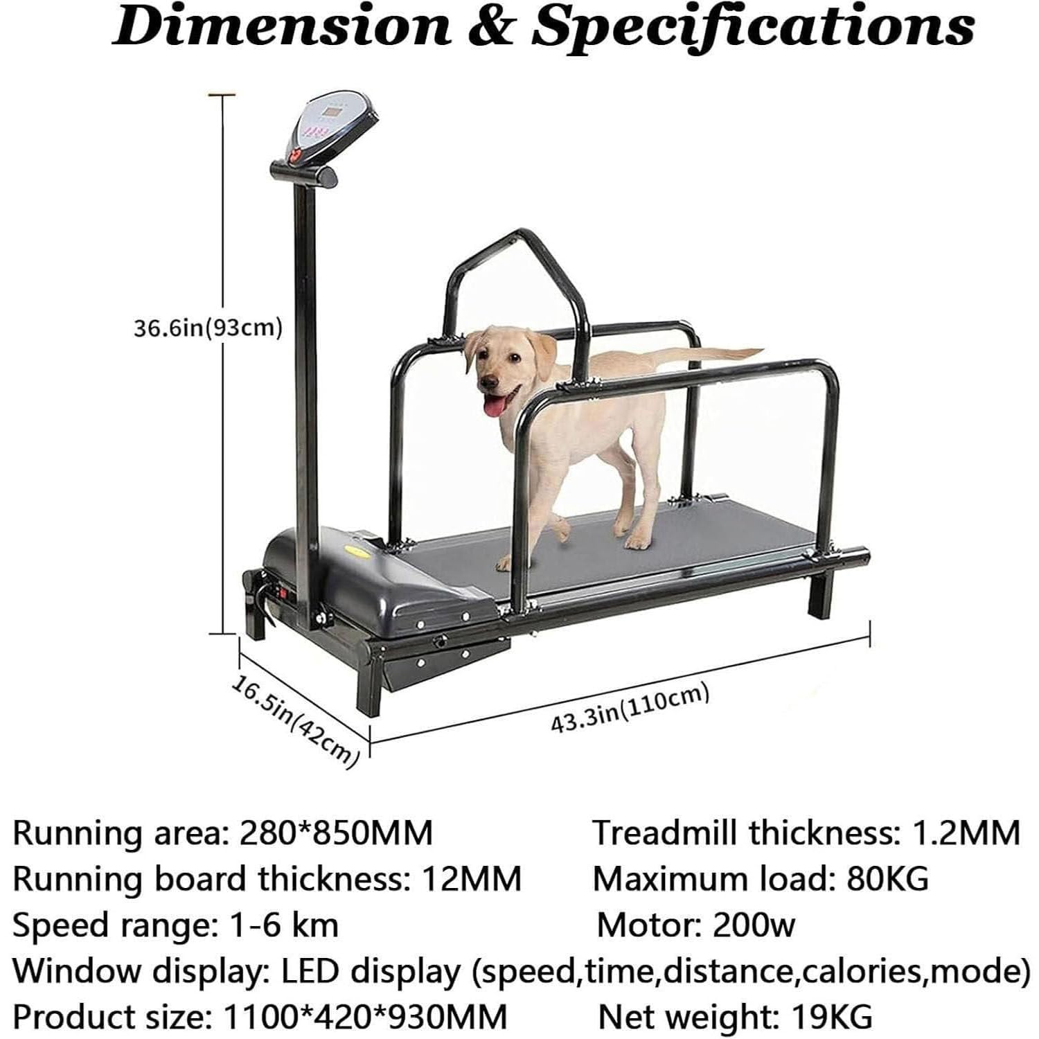 Cinta de Correr para Perros, Equipo de Ejercicio para Patio, casa, Interior, Ejercicio y pérdida de Peso, con Pantalla LCD