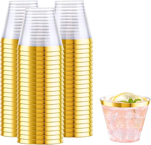 Miniatura 14 de WELLIFE 60 vasos de fiesta de Navidad de 9 onzas, vasos de Navidad desechables, vasos de plástico de Navidad con diseño de alfabeto dorado de 60