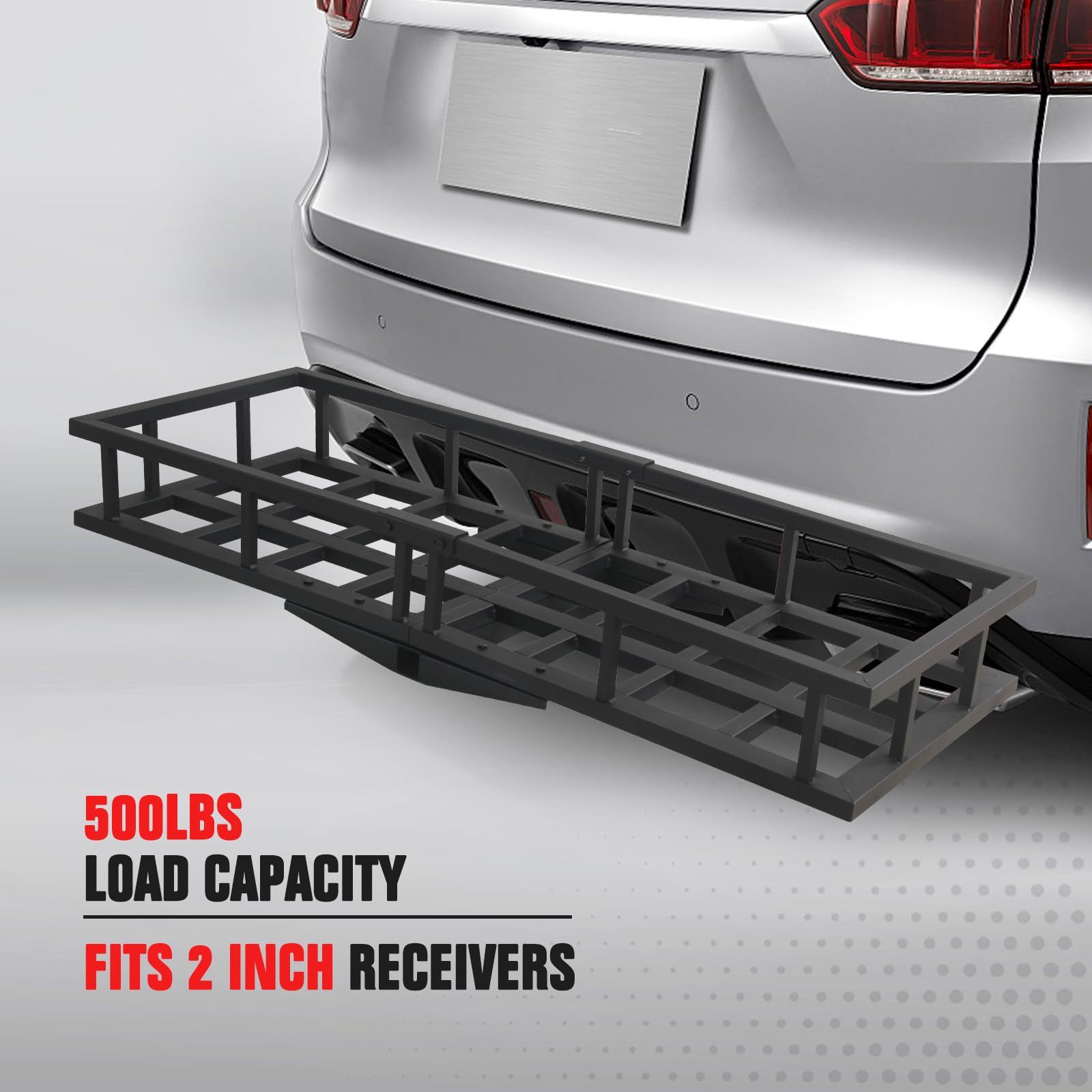 Hitch Mount Cargo Carrier 60" X 22" Basket - 500 Lb Capacity, Fits 2 ...