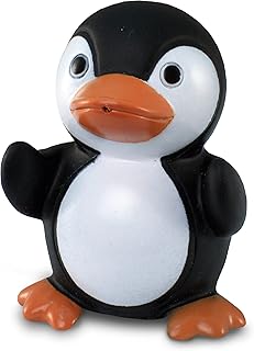 DolliBu Penguin Bath Buddy Squirter - Floating Black Penguin Rubber Bath Toy, Fun Water Squirting Bathtime Play for Toddlers, Cute Sea Life Animal Toy for The Bathtub, Beach, & Pool for Girls & Boys