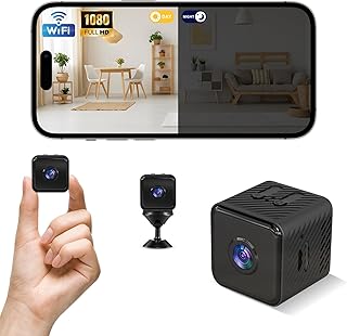 Mini Kamera, Überwachungskamera 1080P WiFi Camera mit Nachtsicht, Innen Live Übertragung, Mobile APP, Überwachung Innen WiFi Camera, Katzenaugen-Kamera, Cloud-Speicherplatz