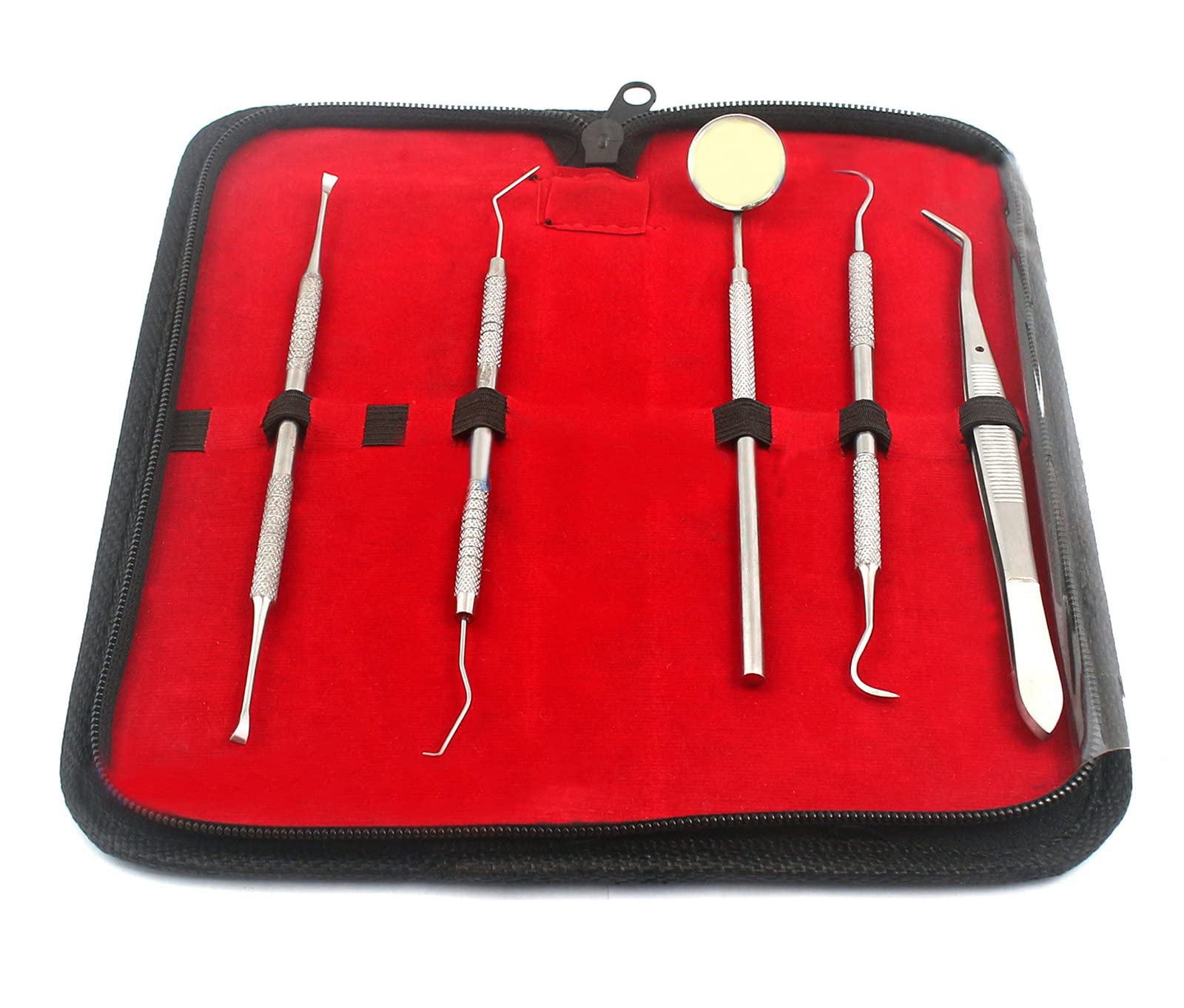 Dental Tool KIT by AA PRO - Dental Hygiene KIT | Includes Dental Pick, TARTER Scraper/Scaling Instrument, Tweezers, Mouth Mirror - Professional Grade Dentist Approved Tools A+ Quality